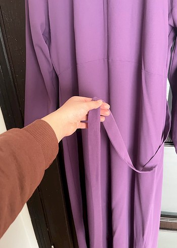 Lila Uzun Kollu Kadın abiye - Görsel 3