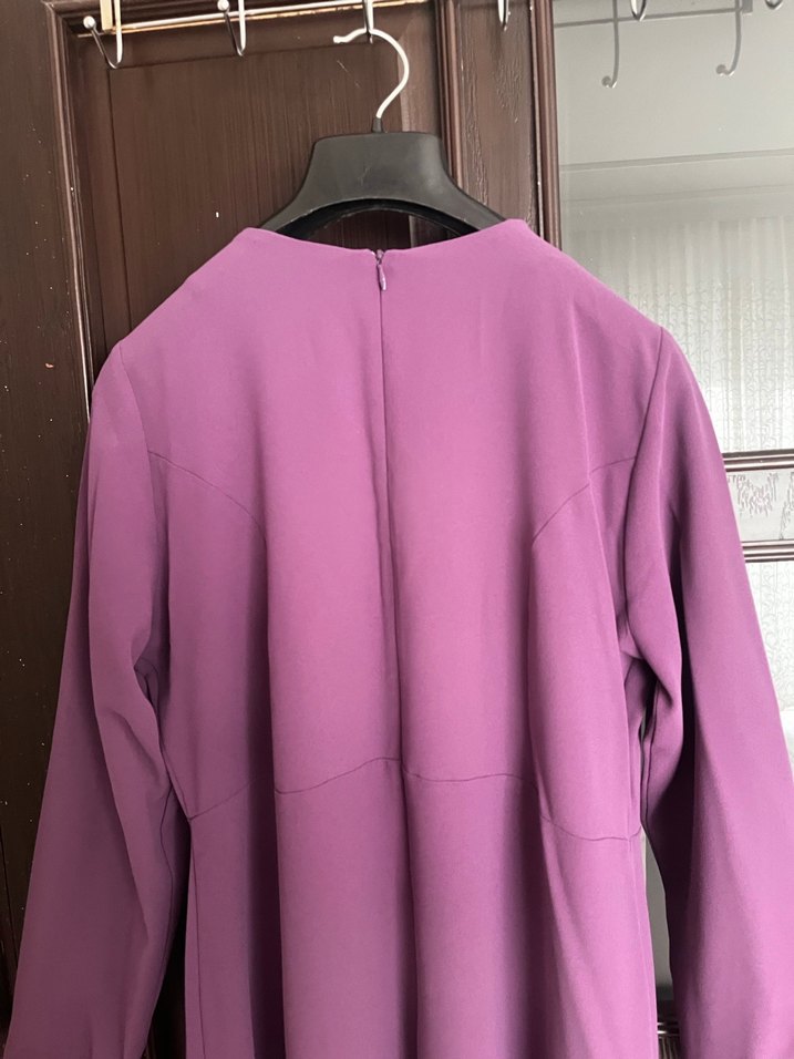 Lila Uzun Kollu Kadın abiye - Görsel 4