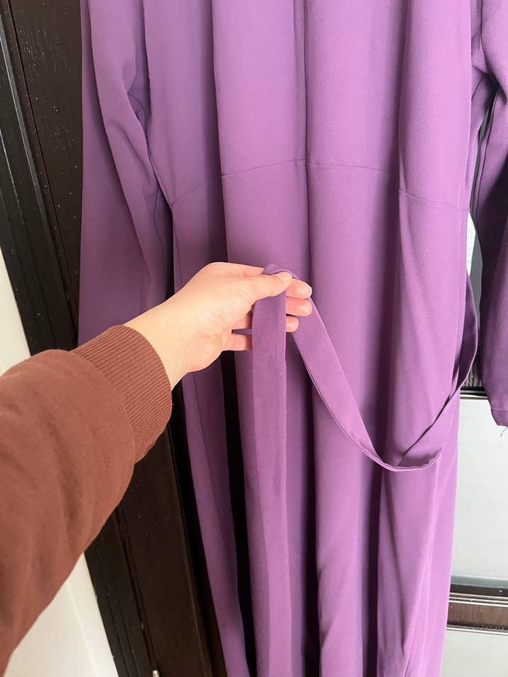 Lila Uzun Kollu Kadın abiye - Görsel 3