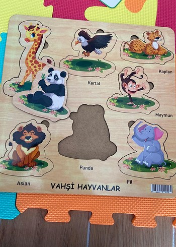 Beden Vahşi Hayvanlar Ahşap Eğitici Yapboz