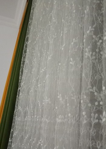 İşlemeli Beyaz Bohem Perde - Görsel 6