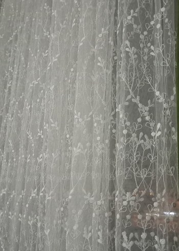 İşlemeli Beyaz Bohem Perde - Görsel 7