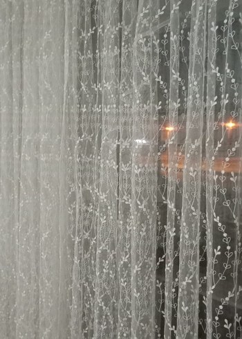 İşlemeli Beyaz Bohem Perde - Görsel 2