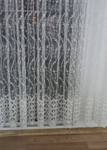 İşlemeli Beyaz Bohem Perde - Görsel 5