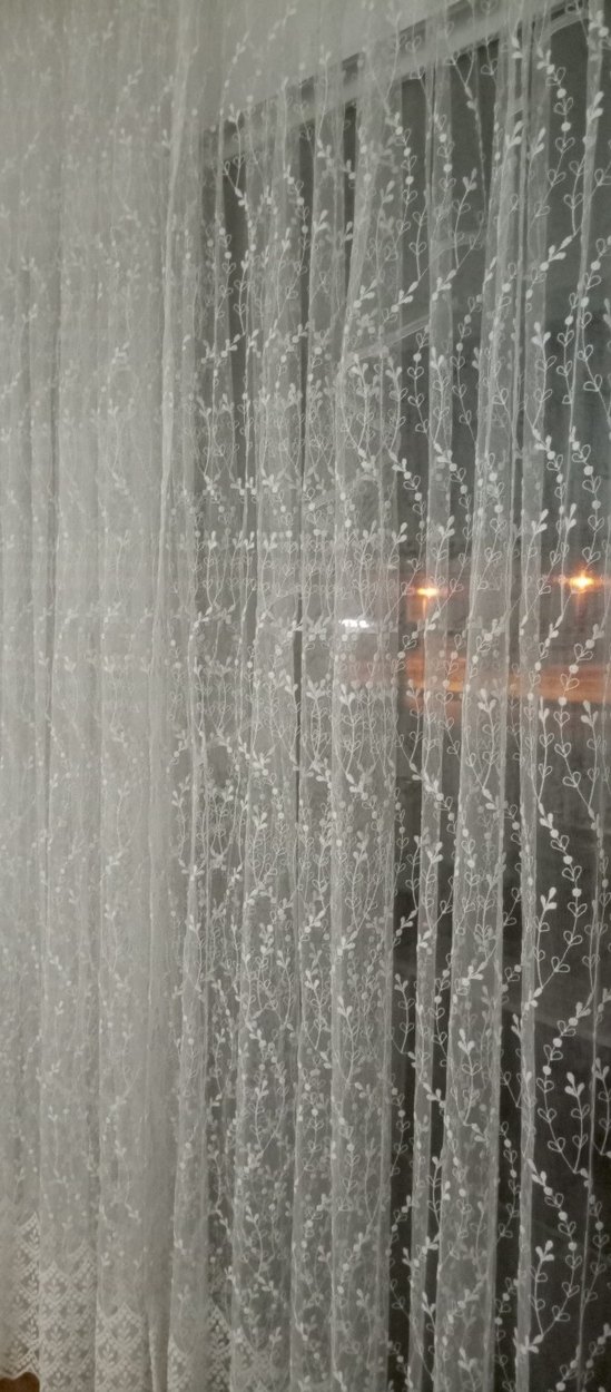 İşlemeli Beyaz Bohem Perde - Görsel 2