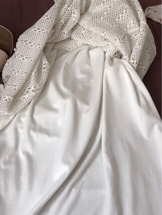 42 Beden beyaz Renk Dantel modelli elbise