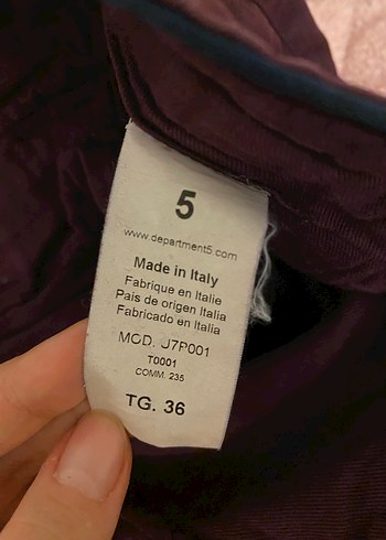 Düğmeli Bordo Keten Erkek Pantolon - Görsel 3