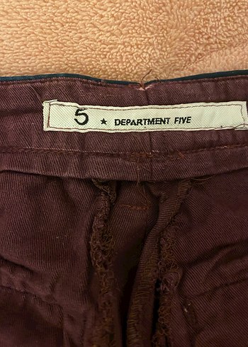 Düğmeli Bordo Keten Erkek Pantolon - Görsel 2