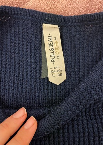 Kadın Lacivert  Örgü Detaylı Kazak - Görsel 2