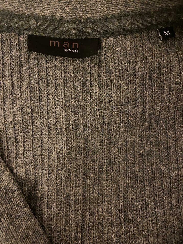 Düğmeli Gri Erkek Hırka - Görsel 2