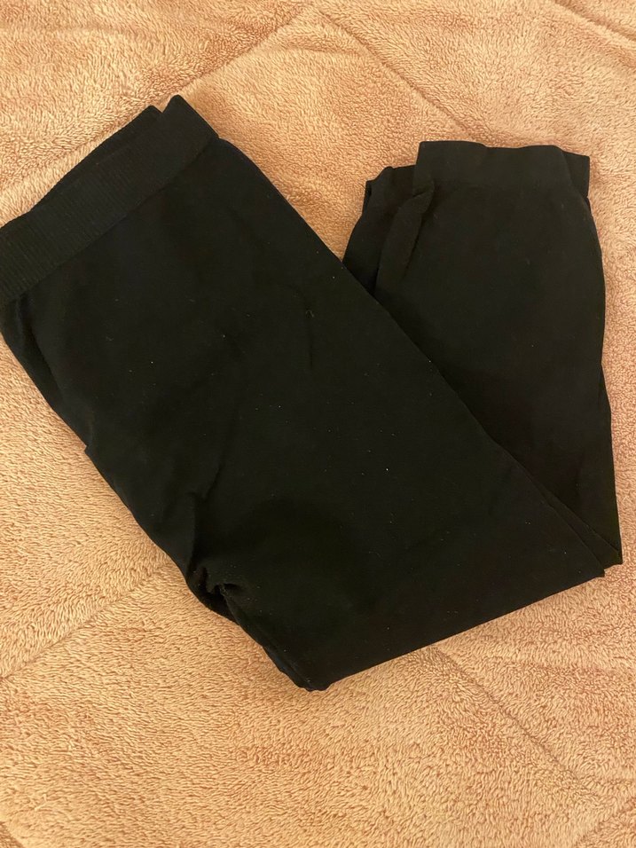 Siyah Kadın Midi Kumaş tayt - Görsel 2