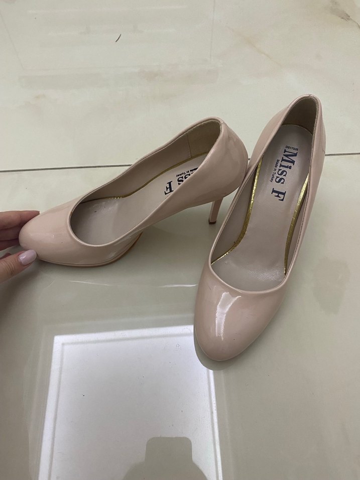 Toz Pembe Parlak Stiletto Kadın Ayakkabı - Görsel 2