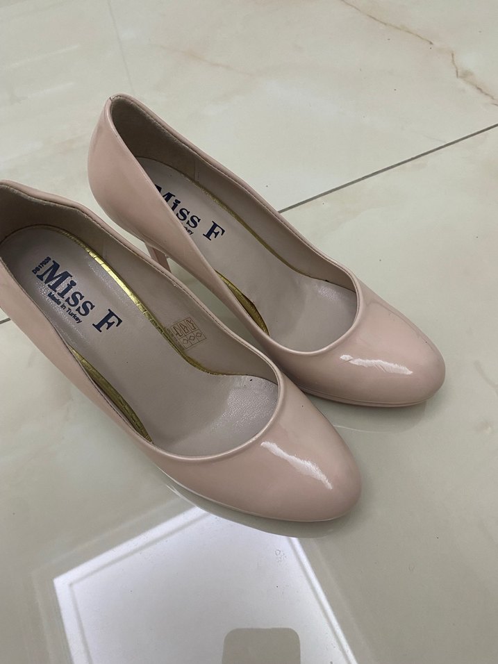 Toz Pembe Parlak Stiletto Kadın Ayakkabı - Görsel 5