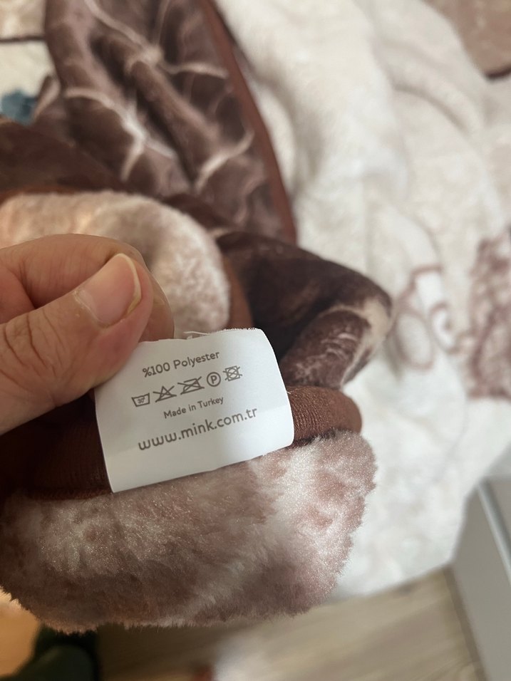 Bej Çiçek Desenli Baskılı çift kişilik battaniye - Görsel 3