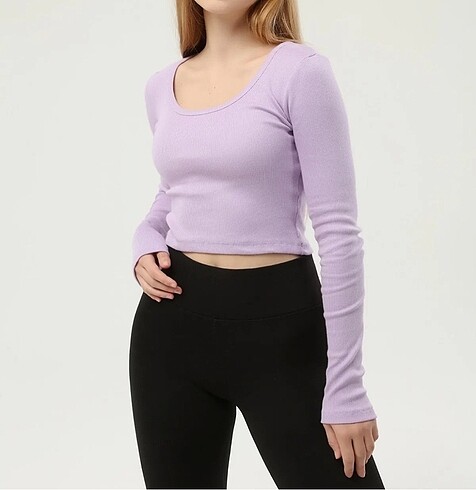m Beden Lila crop bluz