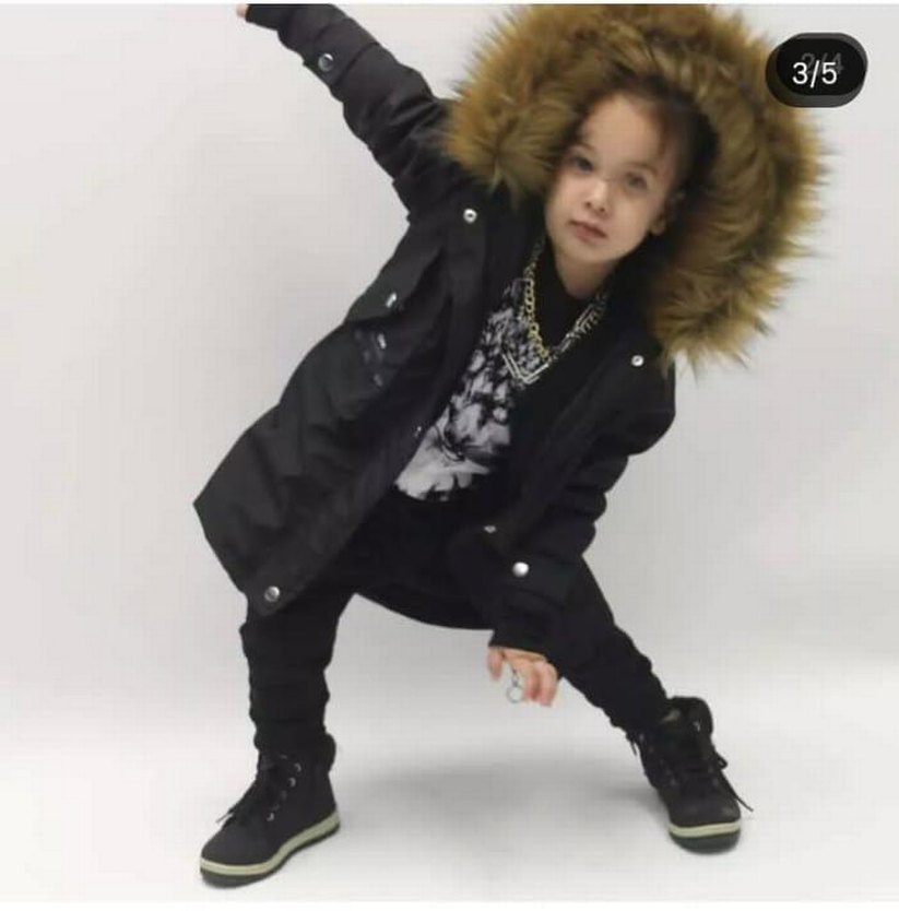 Kürklü unisex Çocuk Mont - Görsel 3