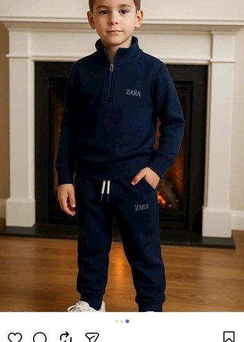 Kız Çocuk Pembe Örgü Sweatshirt ve Eşofman Takımı - Görsel 9