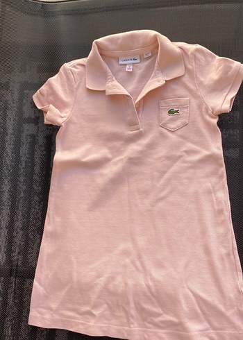 Kızlar için Pembe Polo yaka elbise