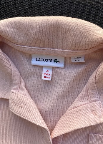 Lacoste Kızlar için Pembe Polo yaka elbise
