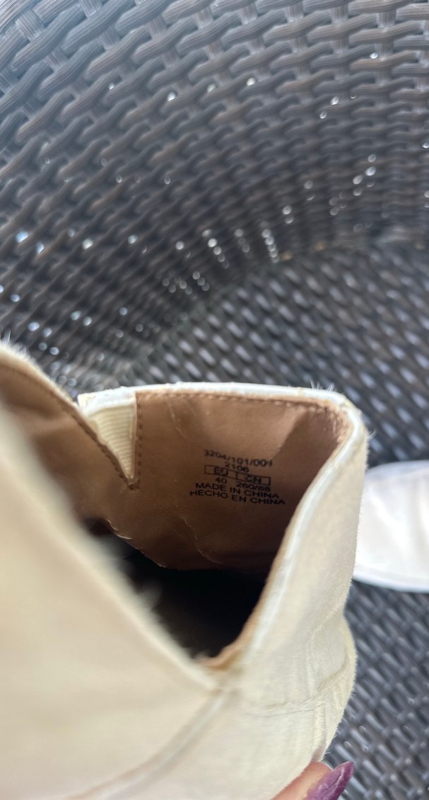 Beyaz tay tüyü espadril gerçek deri - Görsel 4