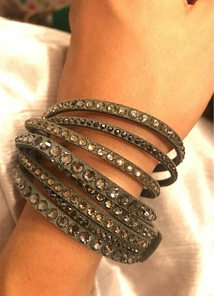 Swarovski deri bileklik