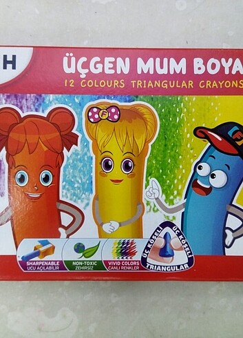 Üçgen Mum Boya 12'li.