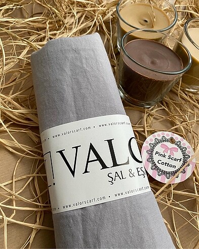 Valor pamuk kraş şal Gri