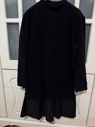 Eteği saten pilise,elbise - Görsel 5