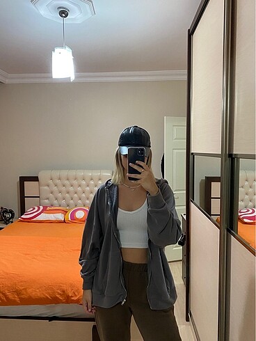 gri fume oversize hirka