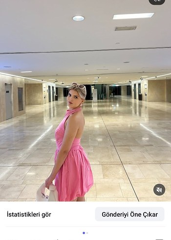 Pembe Mini Straplez Drapeli Kadın Elbise
