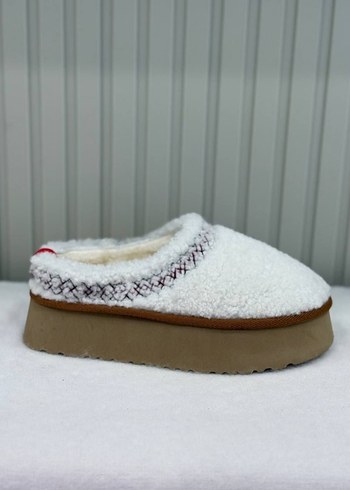 Ugg Rahat Beyaz Örgü Platform Topuklu Kadın Terlik