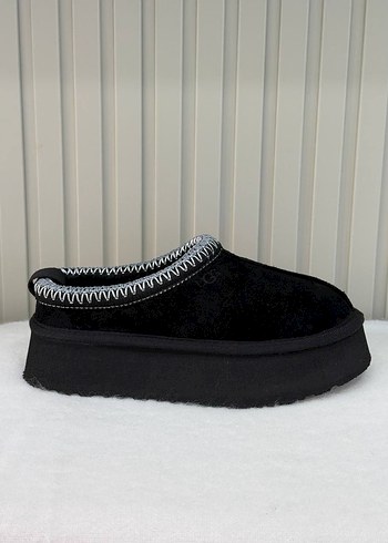 Ugg Siyah Platform Topuklu Kadın Ev Terliği