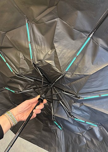 Püsküllü Beyaz Kadın Şemsiye - Görsel 2