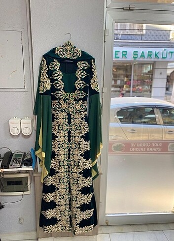 38 Beden yeşil Renk Satılık Kaftan 