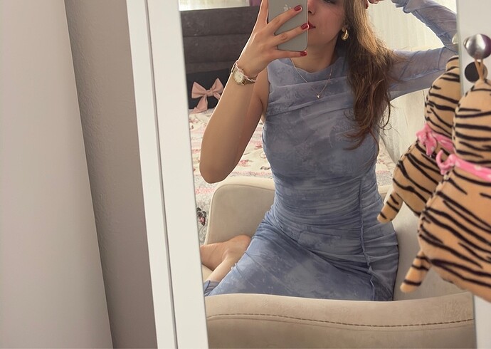 xs Beden mavi Renk Zara elbise