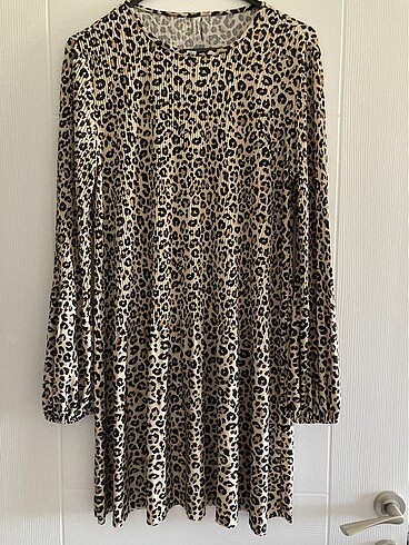 Leopar Desenli Elbise