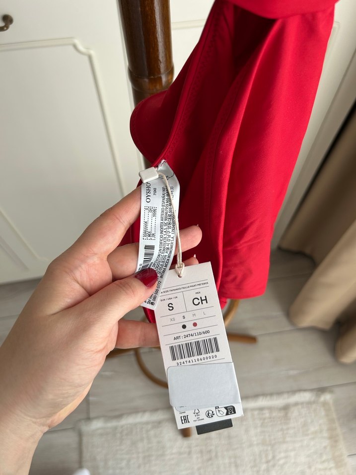 Oysho Kırmızı Fırfırlı Mini Bohem Mayo - Görsel 4