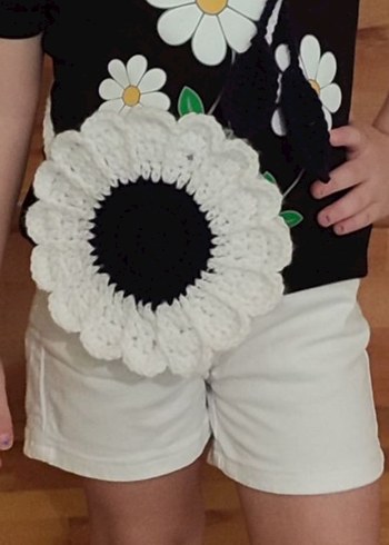 Çiçek Desenli Beyaz Bebek cantasi - Görsel 3