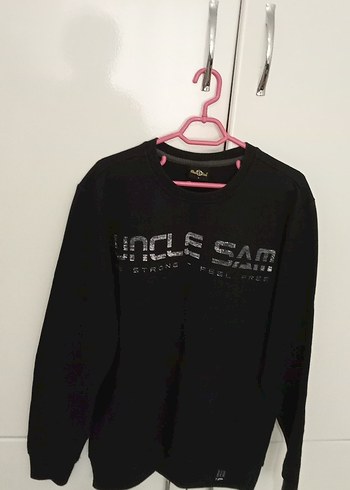 Siyah Baskılı Erkek Sweatshirt beden S - Görsel 2