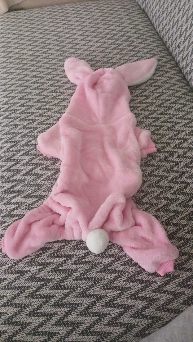 Pembe Peluş Kapüşonlu Köpek Tulumu - Görsel 2