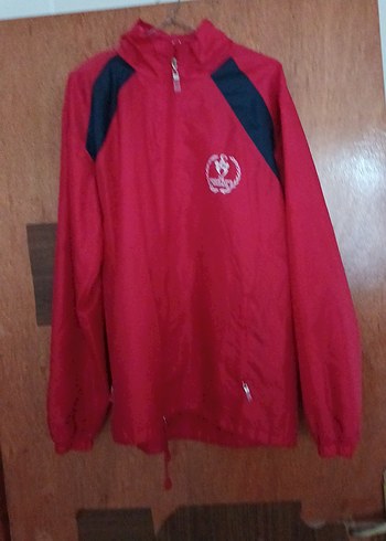 Kırmızı Erkek Spor Rüzgarlık Fermuarlı