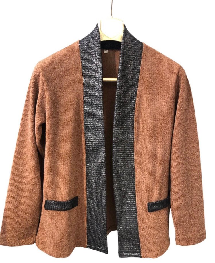 Kahverengi Kısa Triko Kadın Hırka - Görsel 2