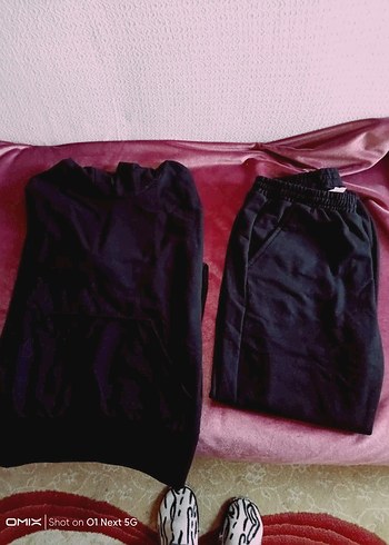 Siyah Oversize Kız Eşofman Takımı - Görsel 2