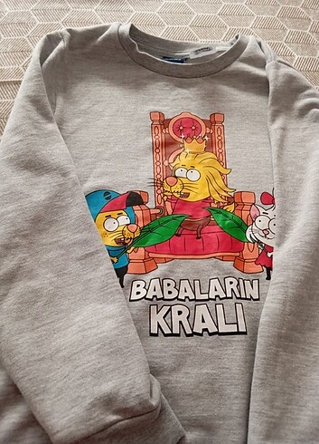 7 Yaş Beden gri Renk Kral Sakir Sweat