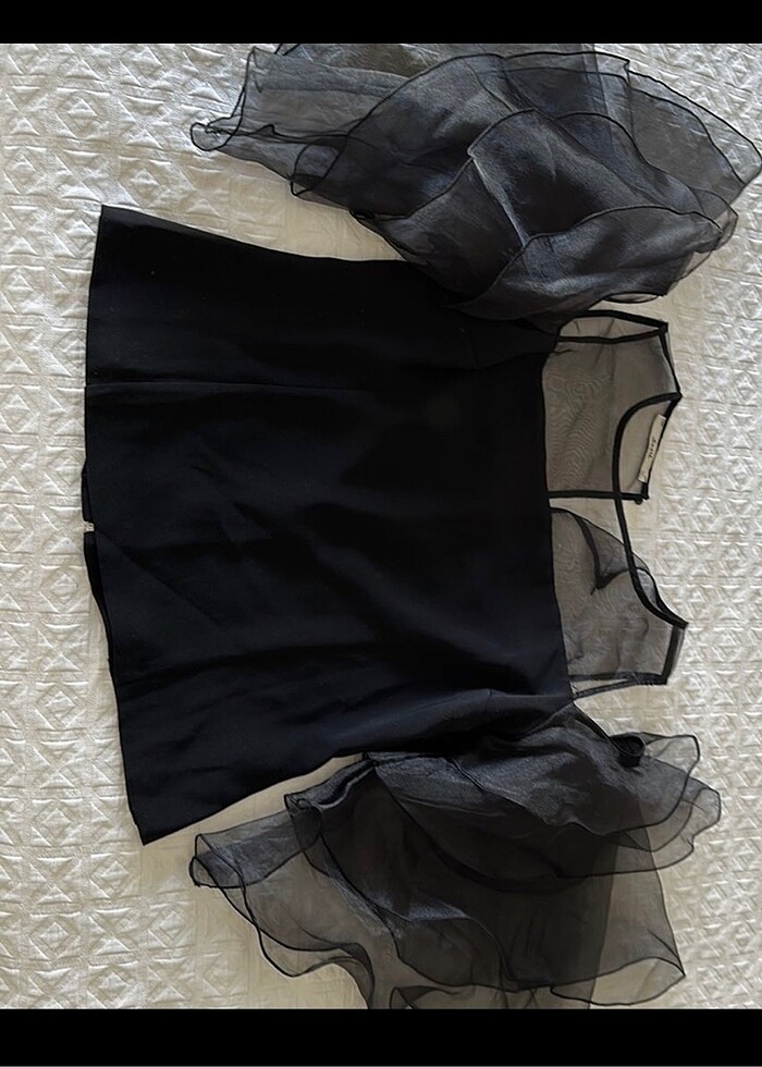 Seçil kolları volanlı özel gün gece için uygun - Görsel 4