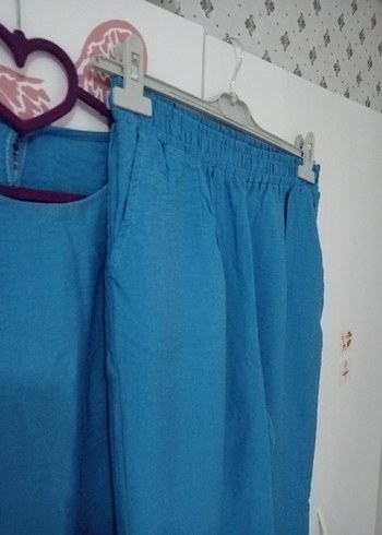 xxl Beden mavi Renk Diger Kadın Mavi Salaş Tunik ve Pantolon Takımı