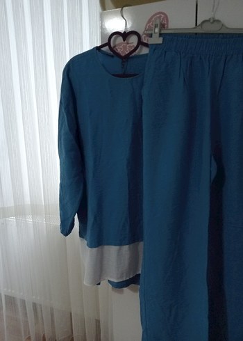 Diğer Diger Kadın Mavi Salaş Tunik ve Pantolon Takımı