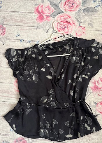 Zara Orijinal zara saten bluz volanlı klasik model