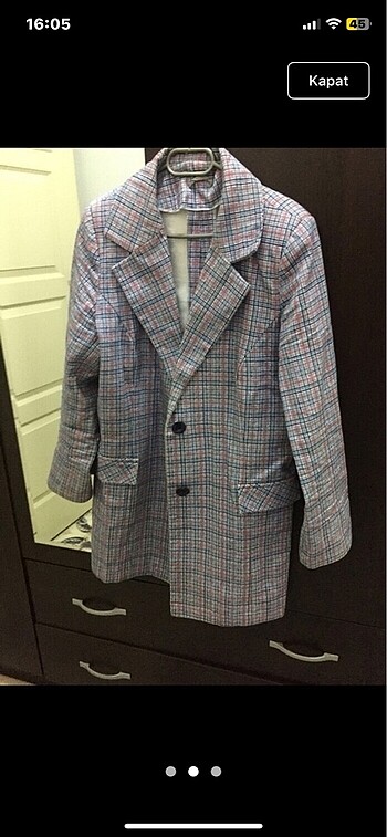 Ekoseli blazer ceket