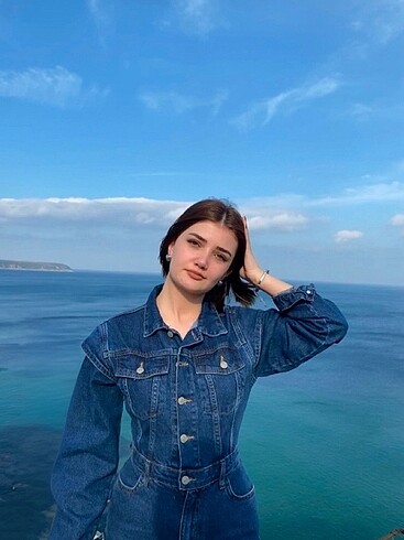 36 Beden mavi Renk Trendyol denım tulum